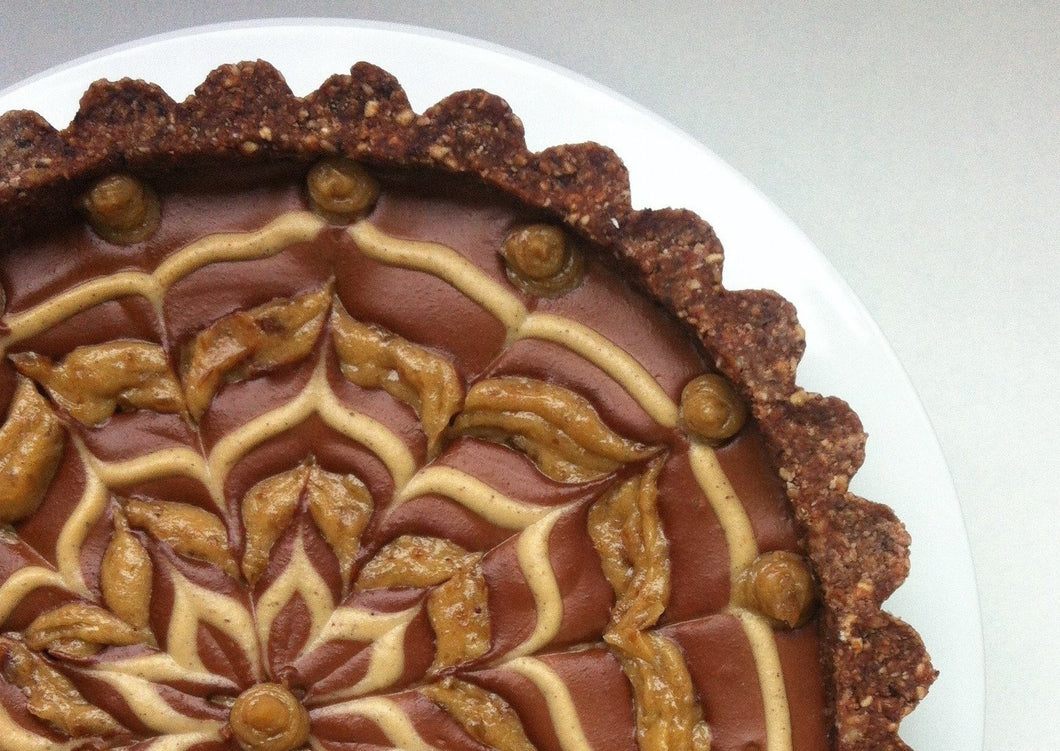 Raw Vegan  Chocolate Caramel Tart Sweet Treat