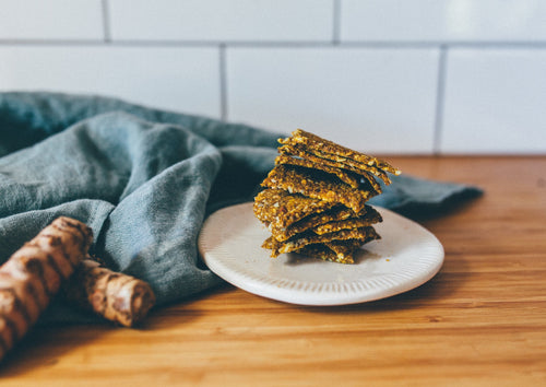 Turmeric and Carrot Crackers are gluten free, paleo and keto. Perfect for a nutritious snack or light meal.