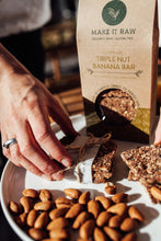 Triple Nut Banana Bar from Make it Raw. Made with activated nuts, coconut, apricot and banana. 